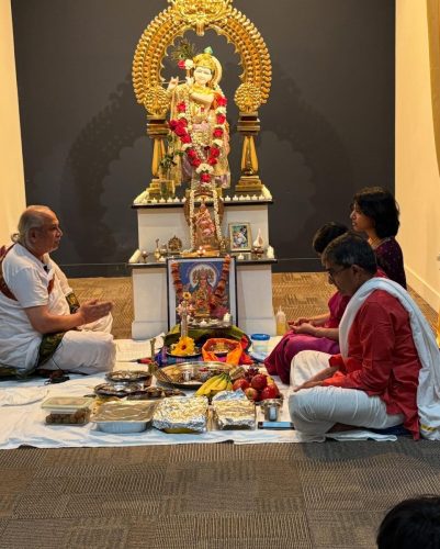 Navaratri Puja led by Ramesh, yajmans the Easwars